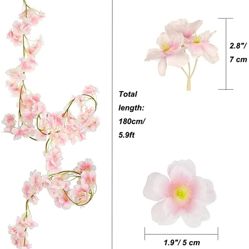 180CM Artificial Sakura Flower Vine