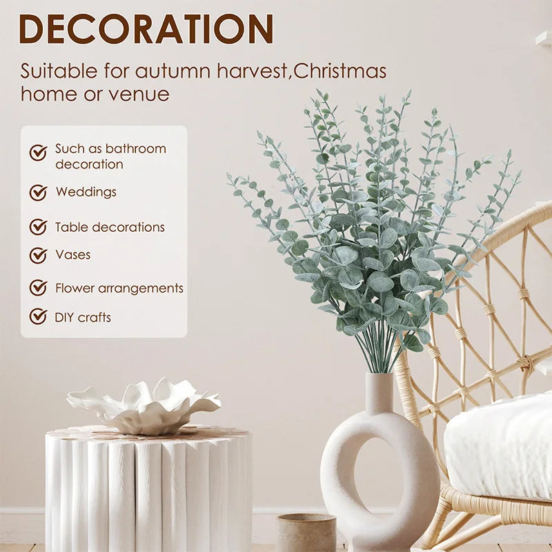 10pc 38CM Artificial Eucalyptus Leaves